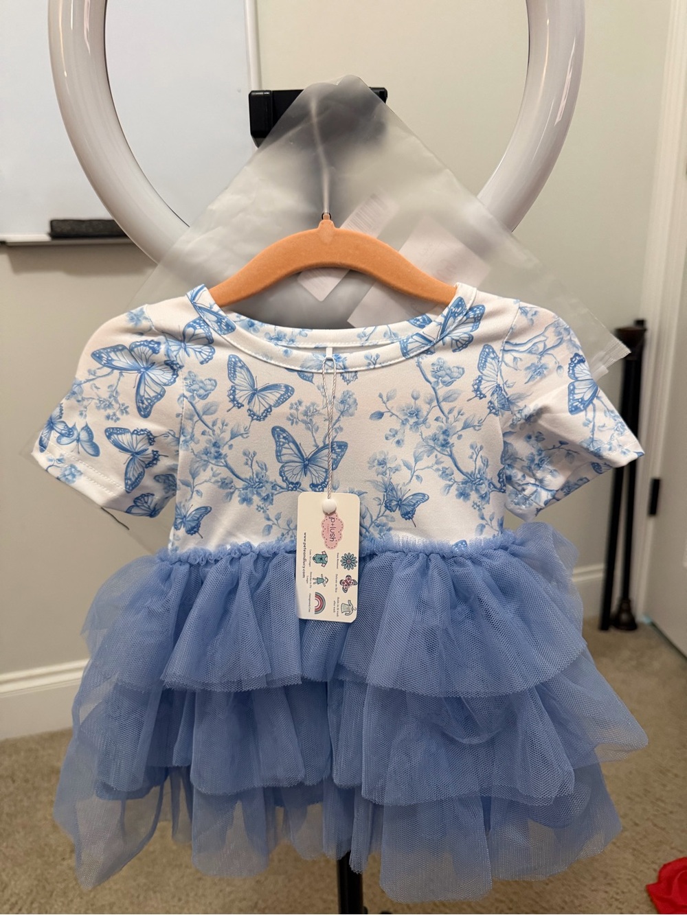 PETE + LUCY VINTAGE FRENCH FAIRYTALE BLUE DRESS 0-6 MONTH
